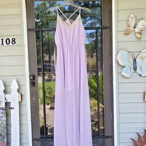 Women's Lavender & Gold Marineblu Cocktail Party Maxi Dress Size L